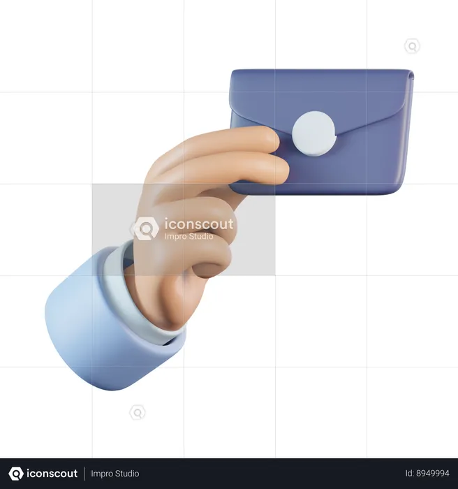 Mão segurando o envelope  3D Icon