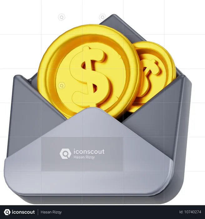 Envelope de moeda  3D Icon