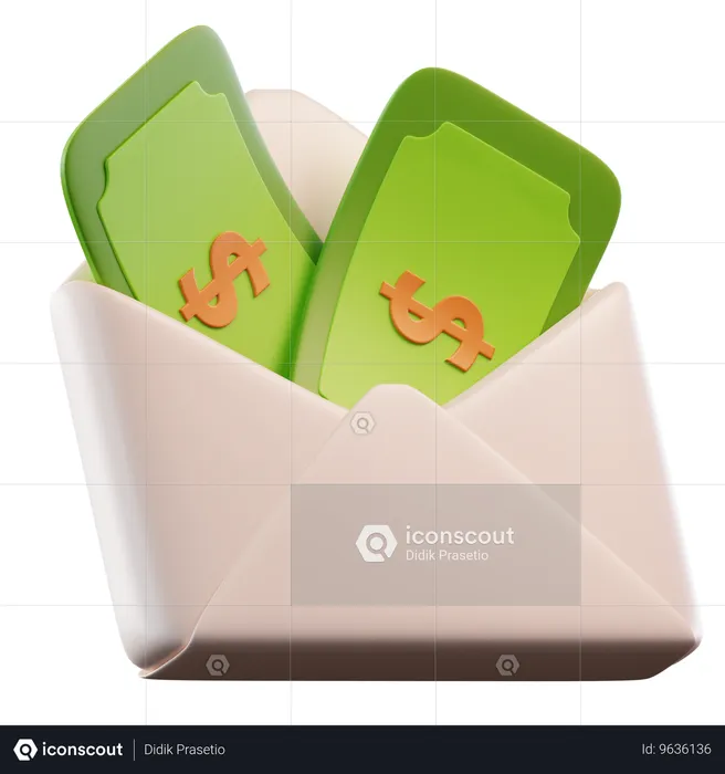 Envelope de dinheiro  3D Icon