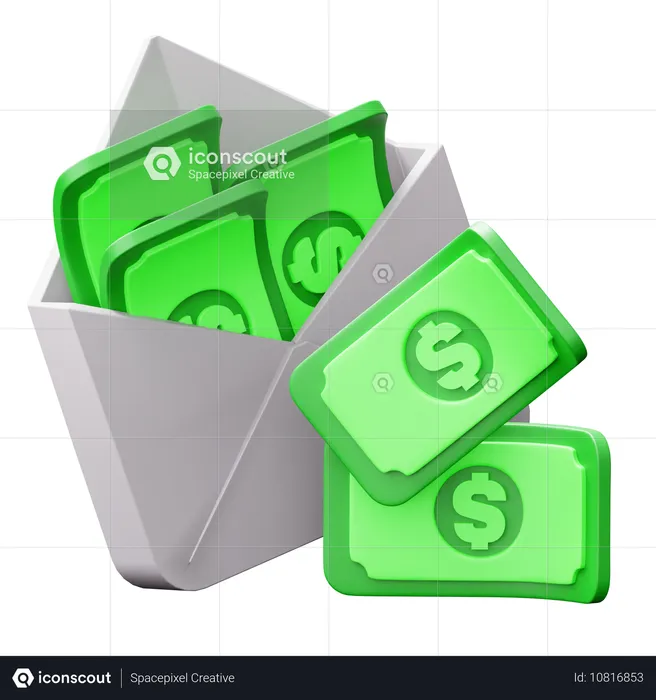 Envelope de dinheiro  3D Icon