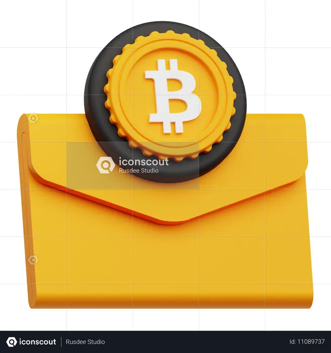 Enveloppe bitcoin  3D Icon