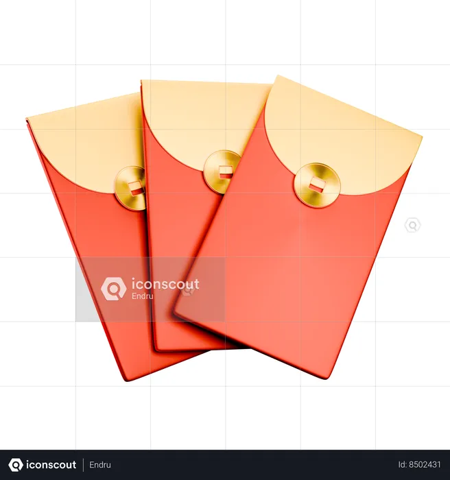 Enveloppe chinoise  3D Icon