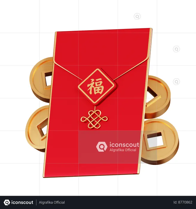 Enveloppe chinoise  3D Icon