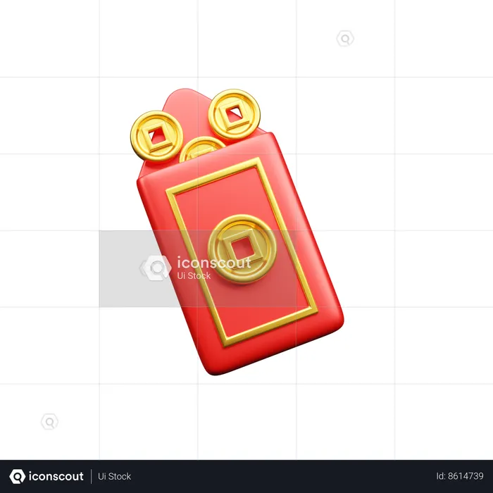 Enveloppe rouge  3D Icon