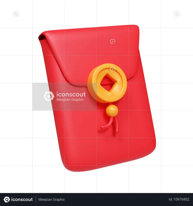 Enveloppe rouge traditionnelle  3D Icon