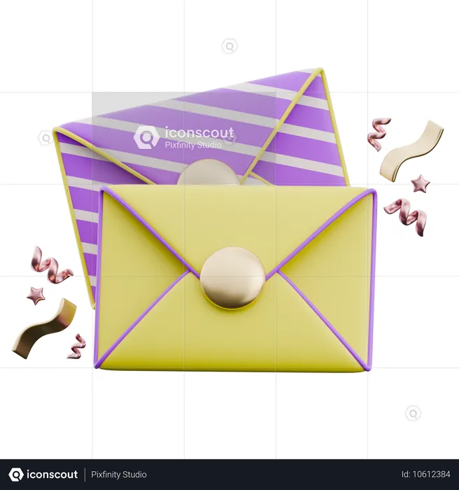 Enveloppes avec des tons  3D Icon