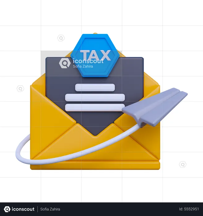 Enviar correo de impuestos  3D Icon