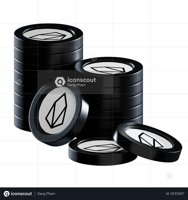 Eos Coin Stacks  3D Icon