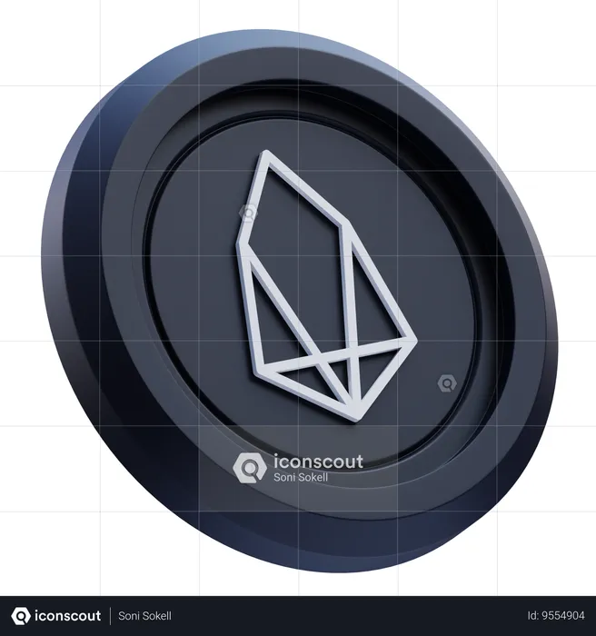 EOS Cryptocurrency  3D Icon