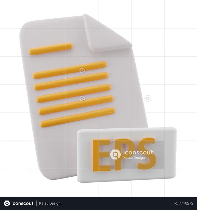 Eps Document  3D Icon