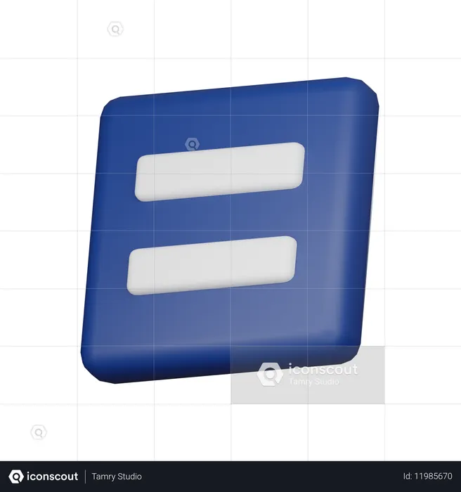 Equal  3D Icon