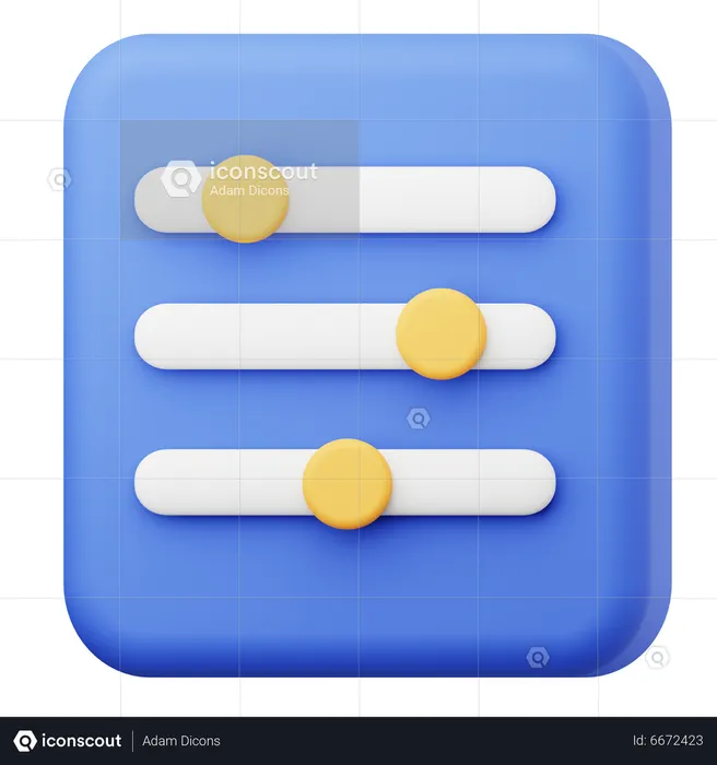 Equalizer 3D Icon download in PNG, OBJ or Blend format