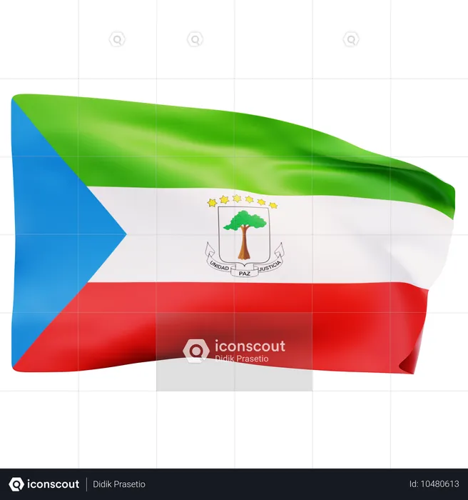 적도 기니 깃발 Flag 3D Icon