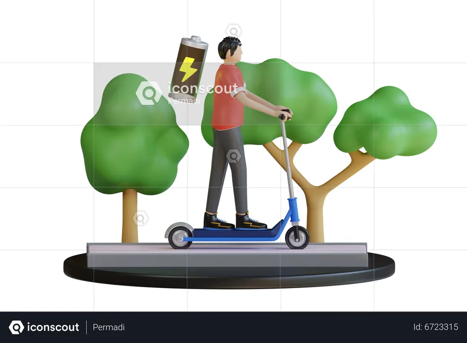 Équitation scooter de véhicule électronique  3D Illustration