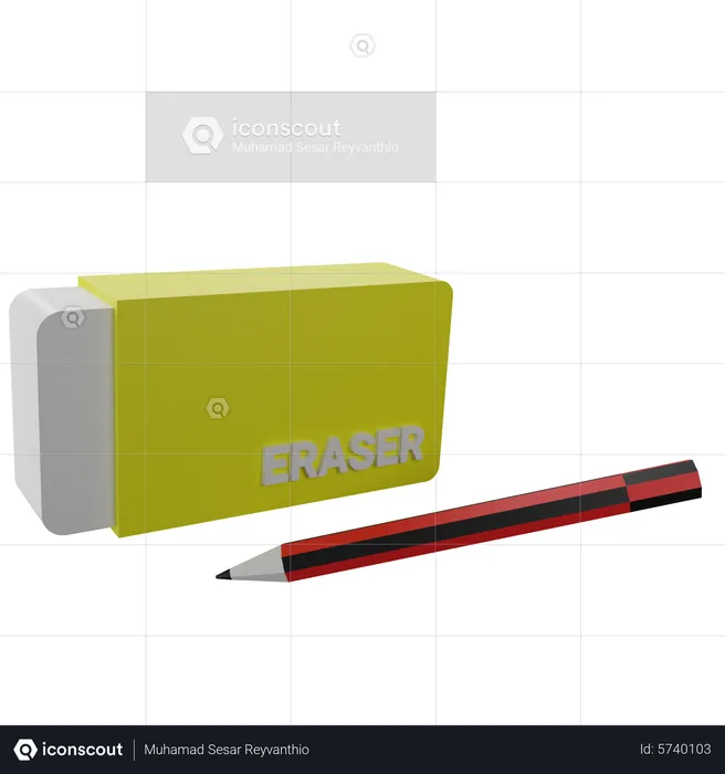 Eraser And Pencil  3D Icon