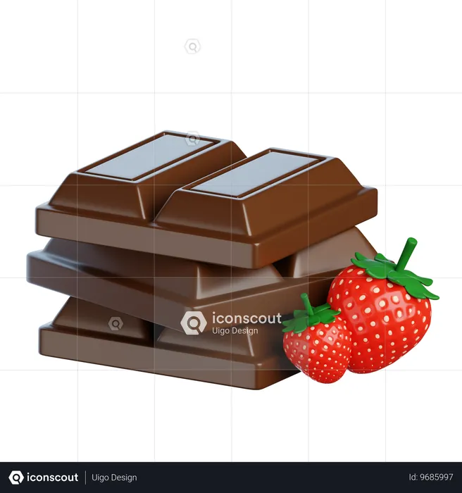 Erdbeere Schokolade  3D Icon