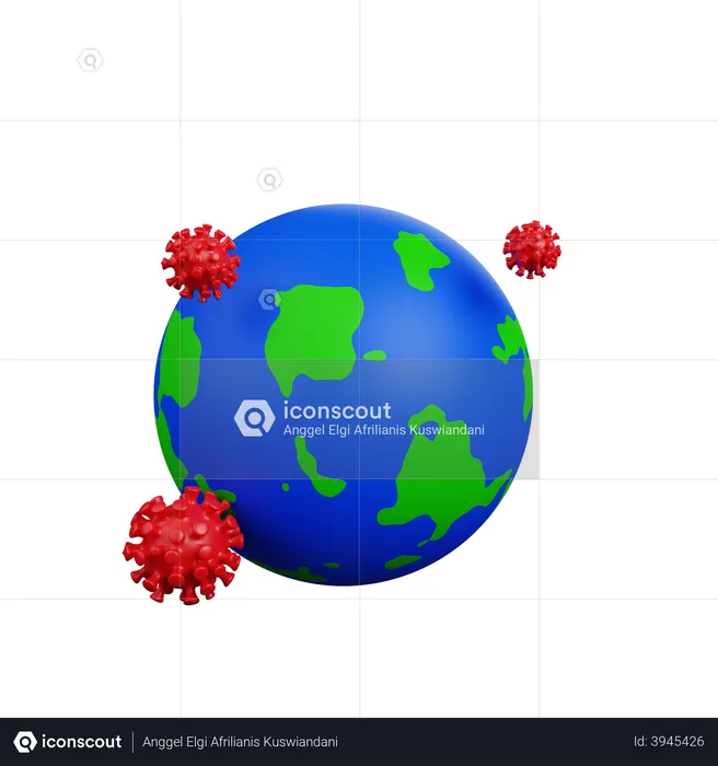 Erde von Korona betroffen  3D Illustration