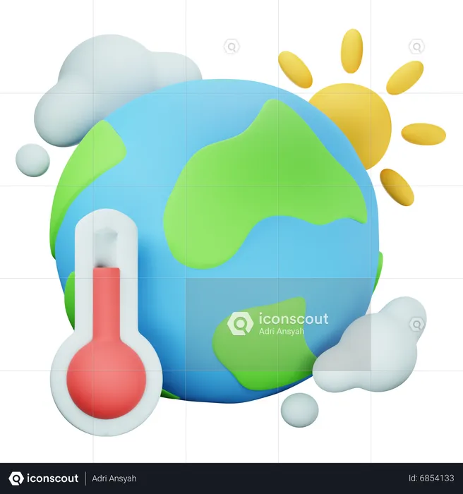 Erdtemperatur  3D Icon