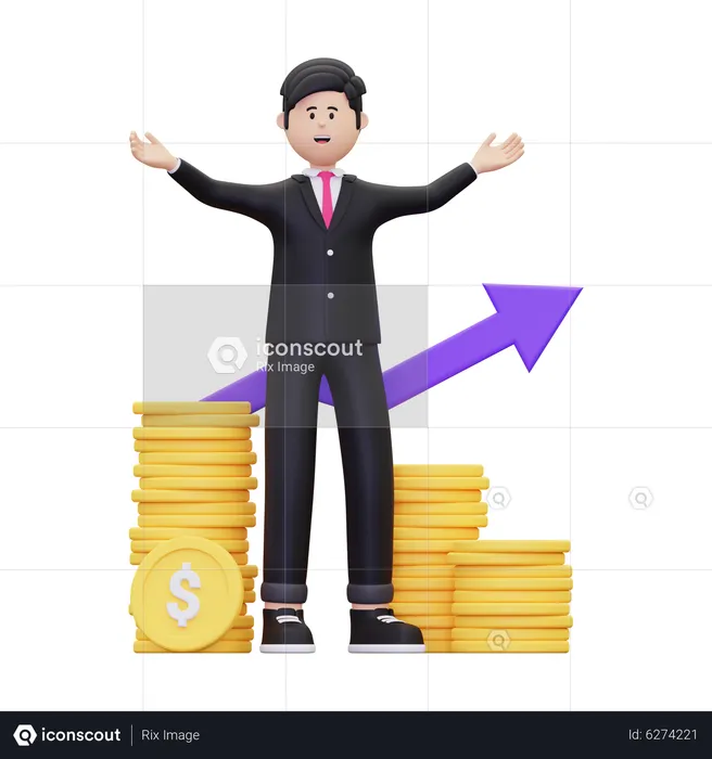 Erfolgreicher Investor  3D Illustration