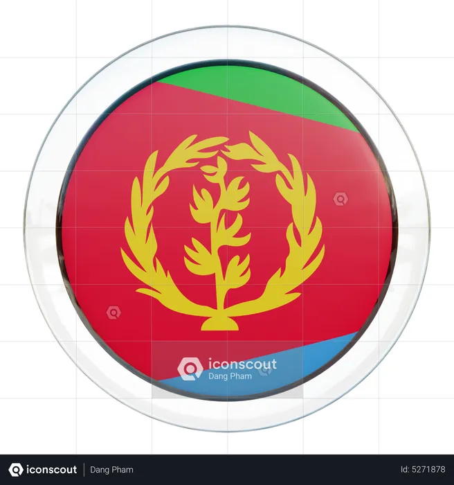 Eritrea Round Flag Flag 3D Icon