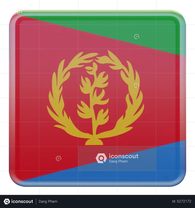 Eritrea Square Flag Flag 3D Icon