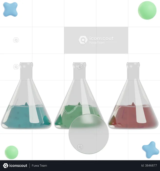 Erlenmeyer-Kolben  3D Illustration