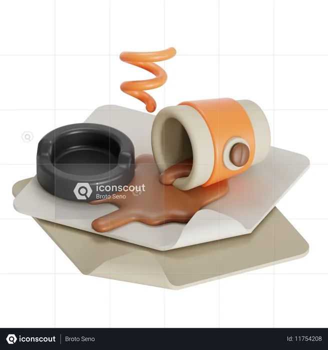 État d'erreur de déversement de café  3D Icon
