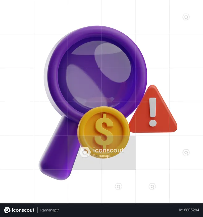 Erreur de recherche financière  3D Icon