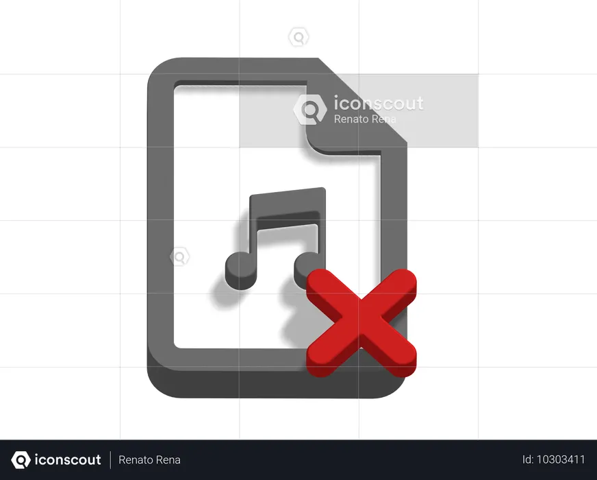 Erreur de fichier musical  3D Icon