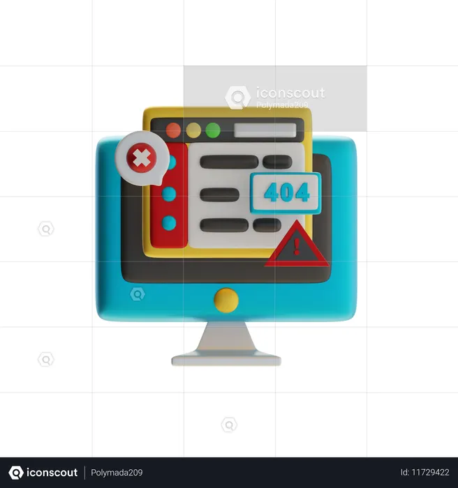 Aviso de erro 404  3D Icon