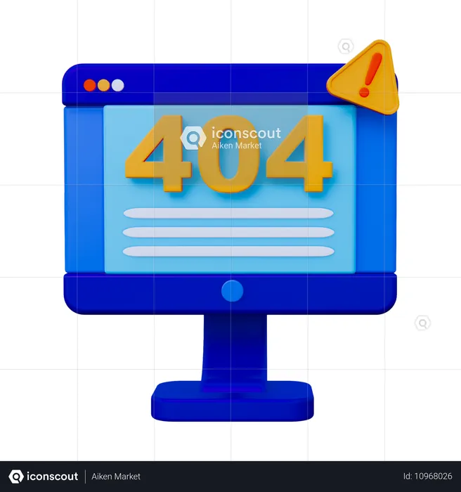 Erro de página da web 404  3D Icon