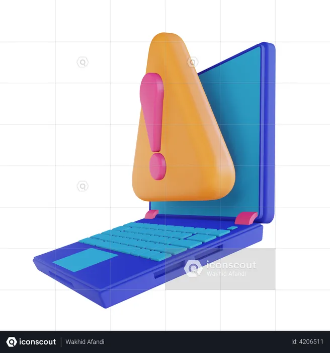 Erro de código do laptop  3D Illustration