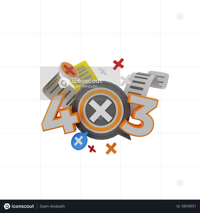 Error 403  3D Icon