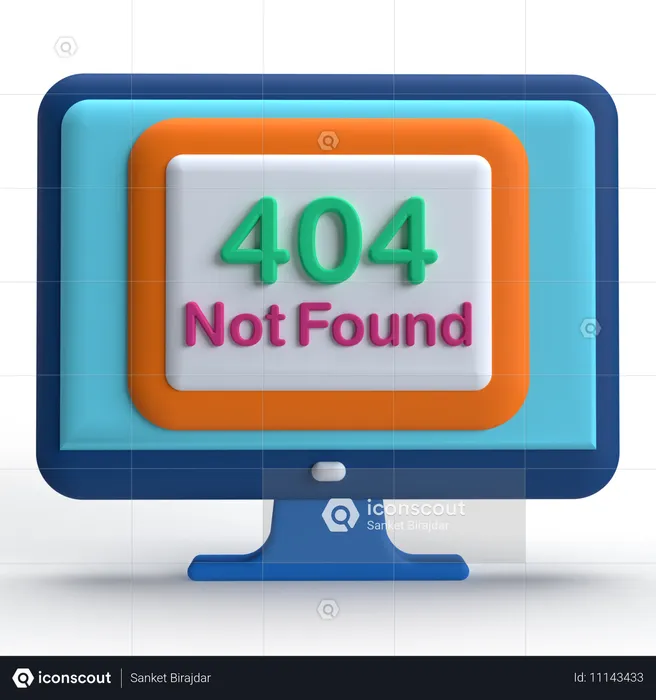 Error 404  3D Icon