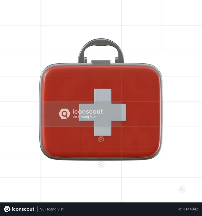 Erste-Hilfe-Kasten  3D Illustration
