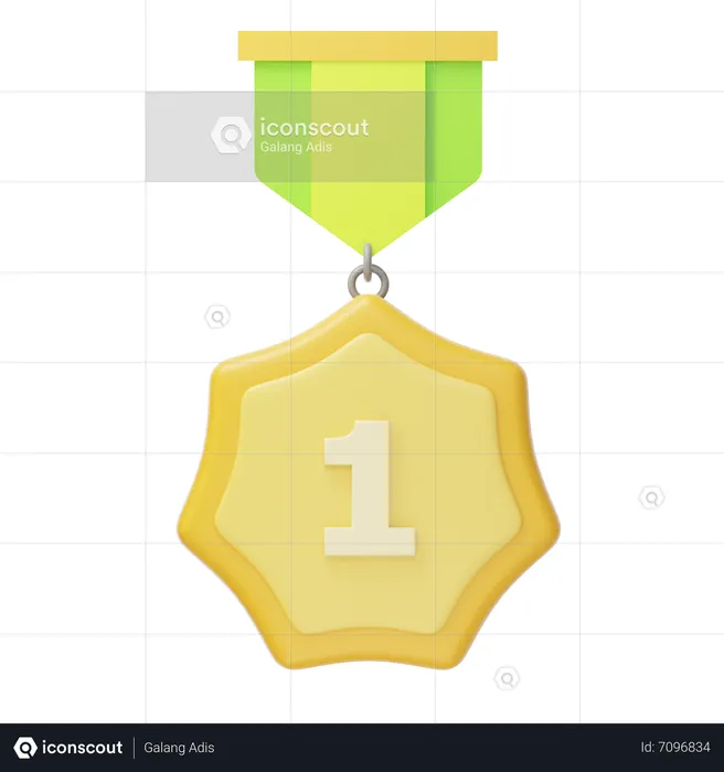 Erster Platz, Goldmedaille  3D Icon