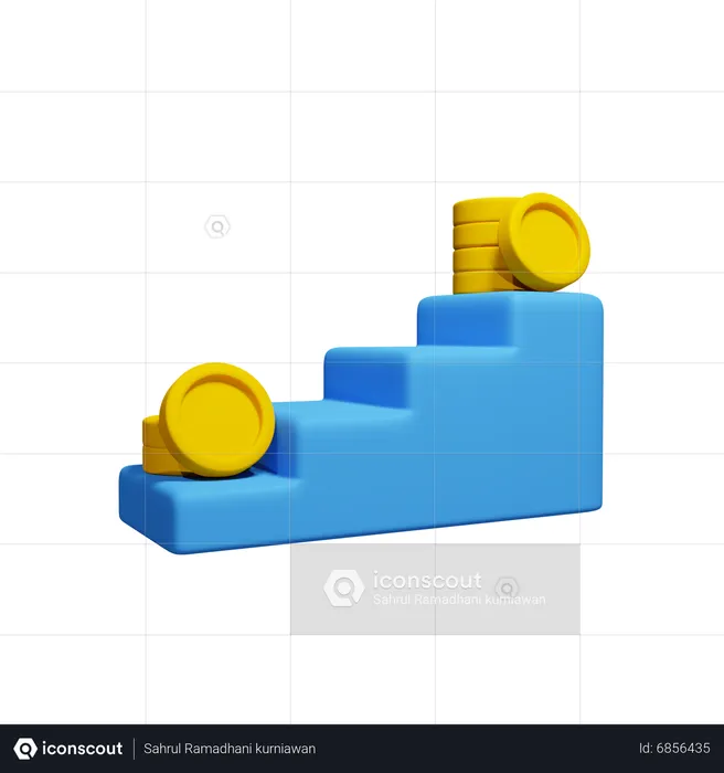 Escada com dinheiro  3D Icon