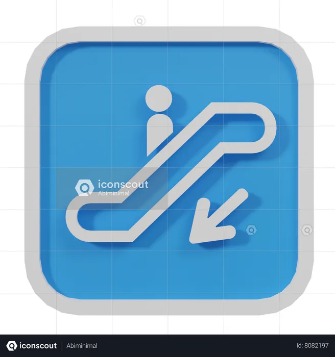 Escalator Down Emoji 3D Icon