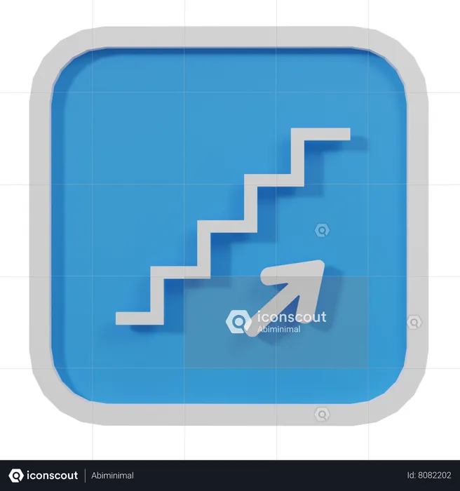 Escaleras arriba Emoji 3D Icon