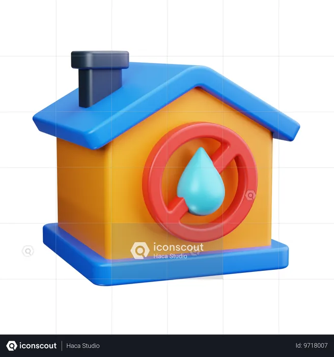 Falta de água em casa  3D Icon