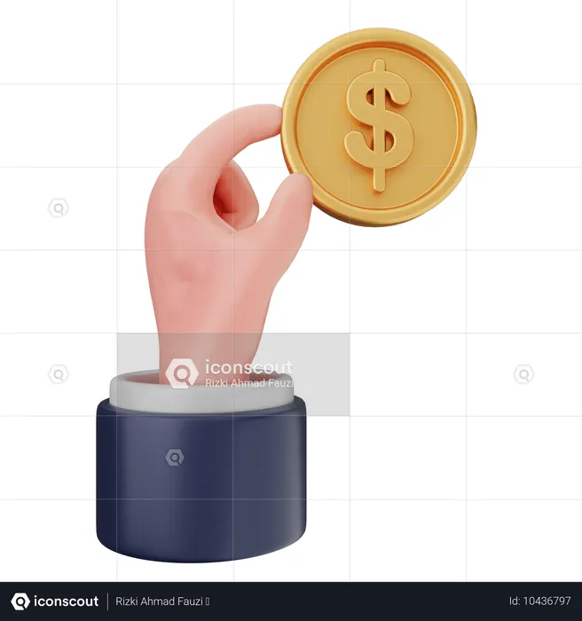 Escolher moeda dólar  3D Icon