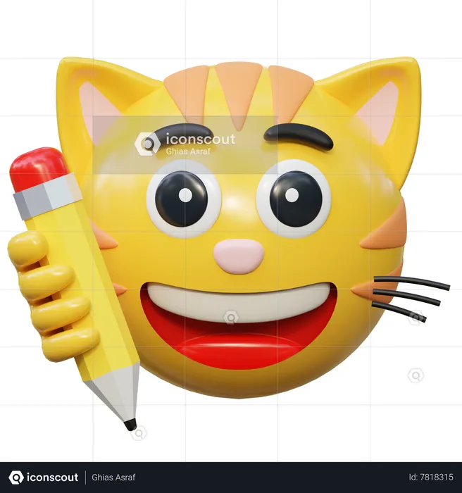 Escribiendo con lapiz Emoji 3D Icon