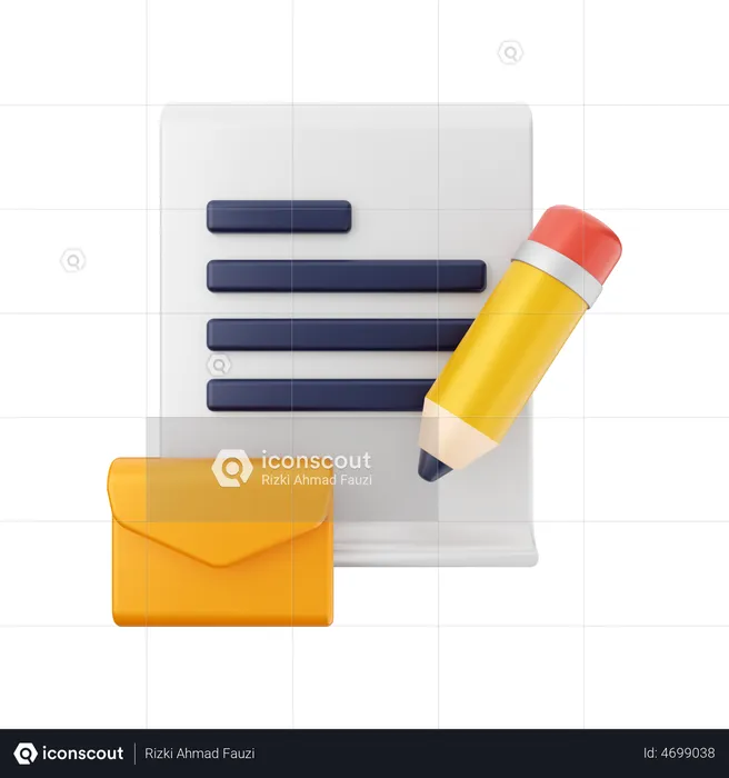 Escribir correo  3D Illustration