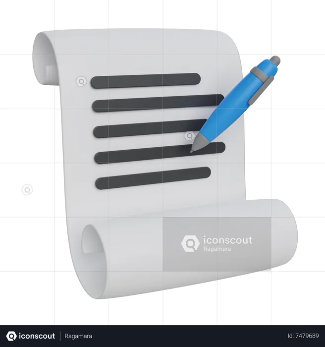 Escrita em papel  3D Icon