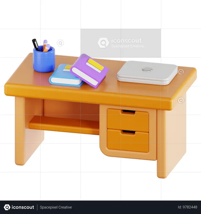 Escritorio de estudio  3D Icon