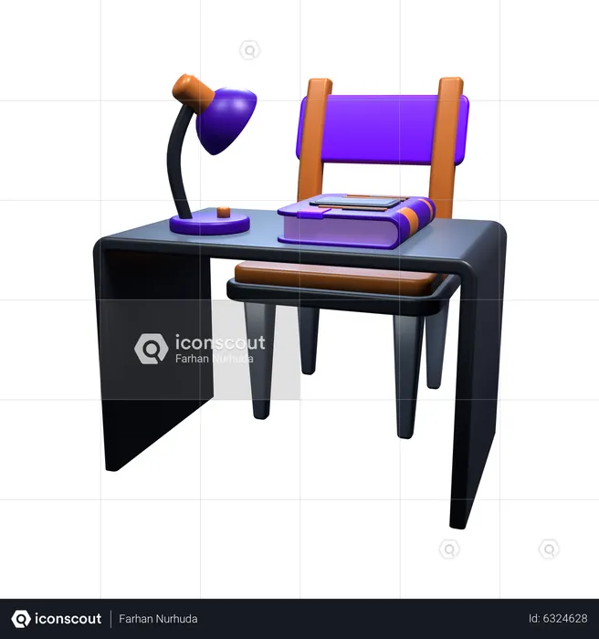 Escritorio de estudio  3D Icon