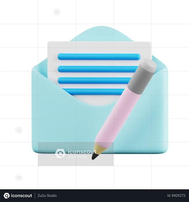 Escritura de correo  3D Icon