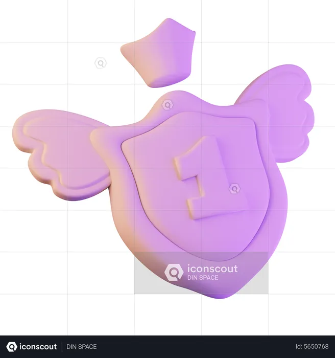 Escudo con alas  3D Icon