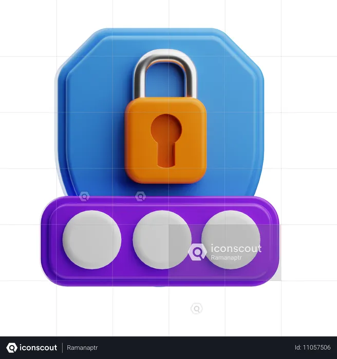 Escudo de contraseñas para seguridad en Internet  3D Icon