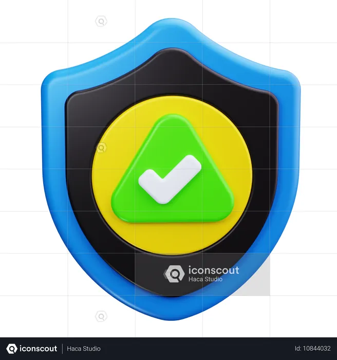 Escudo de marca de verificación  3D Icon